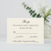  Elegant Wedding RSVP Verfijnd crème (Staand voorkant)