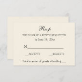  Elegant Wedding RSVP Verfijnd crème (Voorkant / Achterkant)