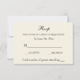Elegant Wedding RSVP Verfijnd crème Kaartje