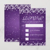 Elegant Wedding RSVP Winter Sparkle Paars (Voorkant / Achterkant)