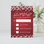 Elegant Wedding RSVP Winter Sparkle Red (Staand voorkant)