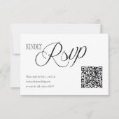 Elegant Wedding RSVP with QR code Card (Devant)