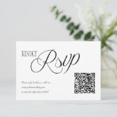 Elegant Wedding RSVP with QR code Card (Debout devant)