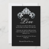 Elegant Wedding Save the Date Black White (Achterkant)