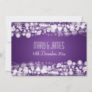 Elegant Wedding Save the Date Dotted Paars