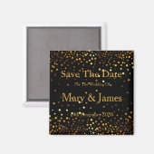 Elegant Wedding Save the Date Gold Glitter Sparkle Magneet (Voorkant / Achterkant)