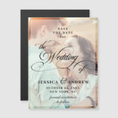 Elegant Wedding Save the Date PHOTO Magnetic Kaart (Voorkant / Achterkant)
