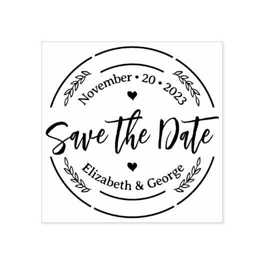 Elegant Wedding Save the Date Rubberstempel (Afrduk)
