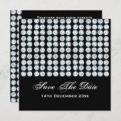 Elegant Wedding Save the Date Silver Diamonds (Voorkant / Achterkant)