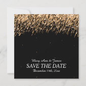 Elegant Wedding Save the Date Stars Gold (Achterkant)