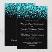 Elegant Wedding Save the Date Stars Turquoise (Voorkant / Achterkant)