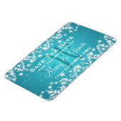 Elegant Wedding Save the Date Winter Sparkle Blue Magneet (Linkerzijde)