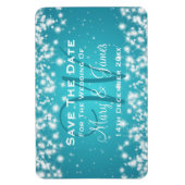 Elegant Wedding Save the Date Winter Sparkle Blue Magneet (Verticaal)