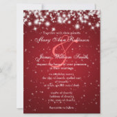 Elegant Wedding Save the Date Winter Sparkle Red (Voorkant)