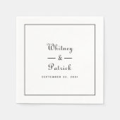 Elegant Wedding Script Minimalist Black White Chic Servet (Voorkant)