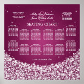 Elegant Wedding Seating Chart Star Sparkle Berry Poster (Voorkant)