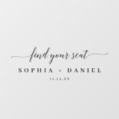 Elegant Wedding Seating Chart vind je stoel Raamsticker (Vel)