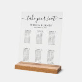 Elegant Wedding Seating Chart With 6 Tables (Angle)