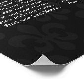 Elegant Wedding Seding Chart Fleur De Lis Black Poster (Hoek)