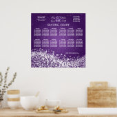 Elegant Wedding Seding Chart Sparging Wave Purpl Poster (Keuken)