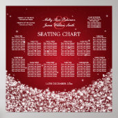 Elegant Wedding Seding Chart Star Sparkle Red Poster (Voorkant)