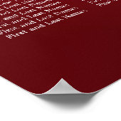 Elegant Wedding Seding Chart Winter Snow Red Poster (Hoek)