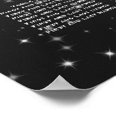 Elegant Wedding Seding Chart Winter Sparkle Black Poster (Hoek)