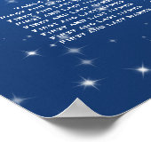 Elegant Wedding Seding Chart Winter Sparkle Blue Poster (Hoek)