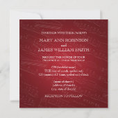 Elegant Wedding Sheet Music Red Kaart (Achterkant)