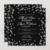 Elegant Wedding Silver Glitter Confetti Black (Voorkant / Achterkant)