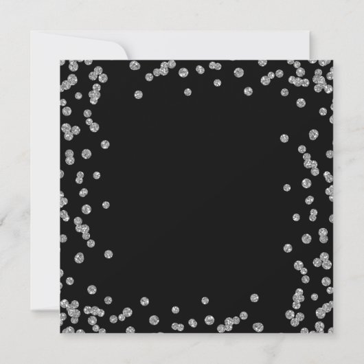 Elegant Wedding Silver Glitter Confetti Black (Achterkant)