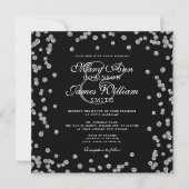 Elegant Wedding Silver Glitter Confetti Black (Voorkant)