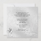 Elegant Wedding Silver White Swans Heart Bow Kaart (Achterkant)