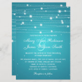 Elegant Wedding Sparging Lines Turquoise Kaart (Voorkant / Achterkant)