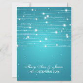 Elegant Wedding Sparging Lines Turquoise Kaart (Achterkant)