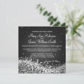 Elegant Wedding Sparging Wave 2 Black Kaart (Staand voorkant)