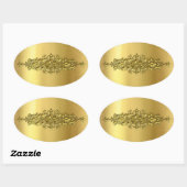 Elegant Wedding Stickers, Gold Ovale Sticker (Vel)
