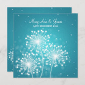 Elegant Wedding Summer Sparkle Turquoise Kaart (Voorkant / Achterkant)