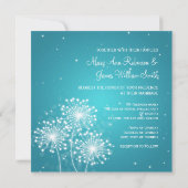 Elegant Wedding Summer Sparkle Turquoise Kaart (Achterkant)