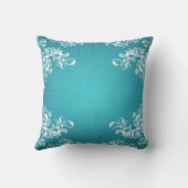 Elegant Wedding  Swirls 2 Turquoise Kussen (Achterkant)