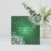 Elegant Wedding  Swirls Green Kaart (Staand voorkant)