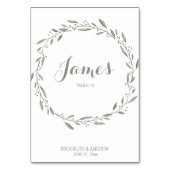 Elegant Wedding Table Kaart Floral Grey (Achterkant)