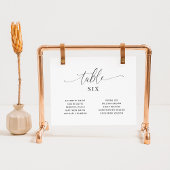 Elegant Wedding Table Number Seating Chart Cards Aankondiging
