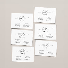 Elegant Wedding Table Number Seating Chart Cards Aankondiging