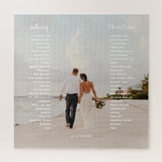Elegant Wedding Vow Art Gift Legpuzzel (Verticaal)