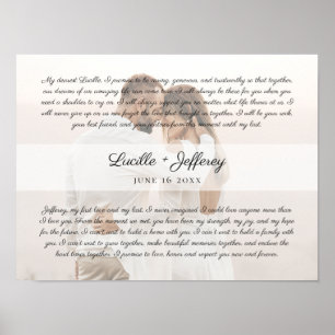 Elegant Wedding Vow Art Jubileum Couples Foto Poster