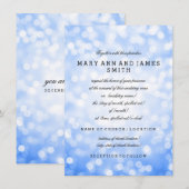 Elegant Wedding Vow Renewal Blue Glitter Lights Kaart (Voorkant / Achterkant)