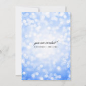 Elegant Wedding Vow Renewal Blue Glitter Lights Kaart (Achterkant)