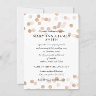 Elegant Wedding Vow Renewal Copper Foil Glitter Kaart