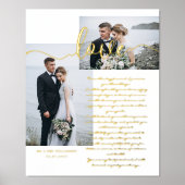 Elegant Wedding Vows Love Script Minimum Two Photo Folie Afdrukken (Voorkant)